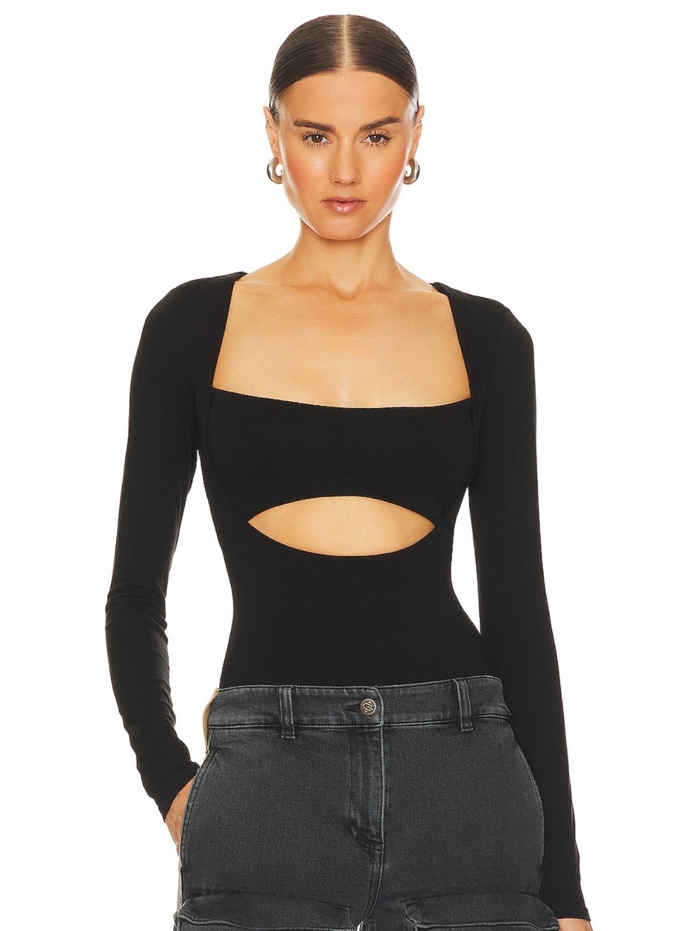 AFRM X Revolve Essentials Vail Bodysuit in Noir
